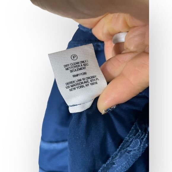 Derek Lam 10 Crosby Blue Lace Fit and Flare Skater Dress Size 4 - Picture 7 of 10